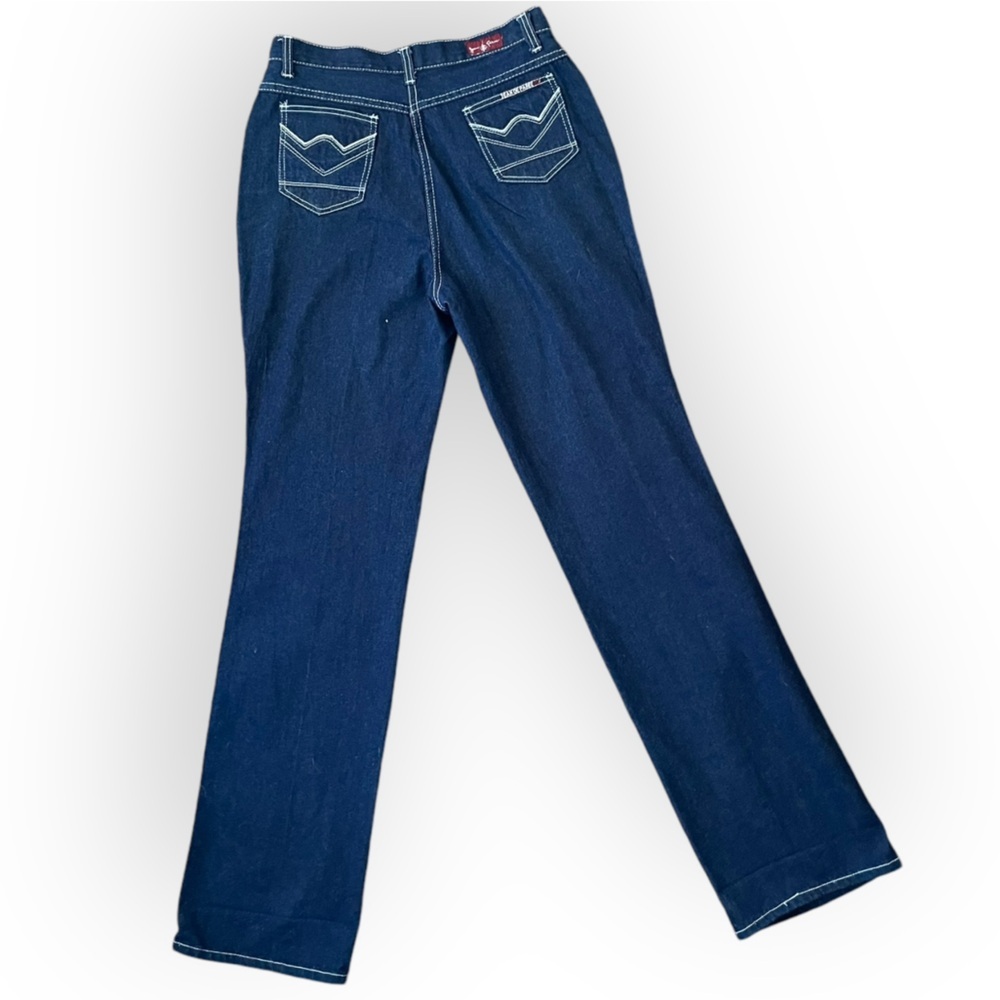 Jean De Paree vintage western bootcut high waisted tall denim jeans blue
